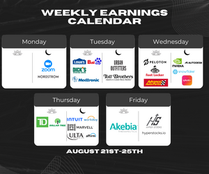 Weekly Earnings Calendar (August 21st-25th 2023)