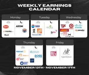 Weekly Earnings Calendar (November 13th - November 17th)