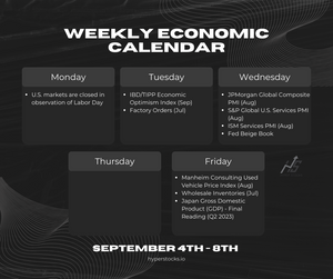 Weekly Economic Calendar (September 4th-8th)