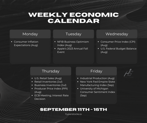 Weekly Economic Calendar (September 11th-15th)